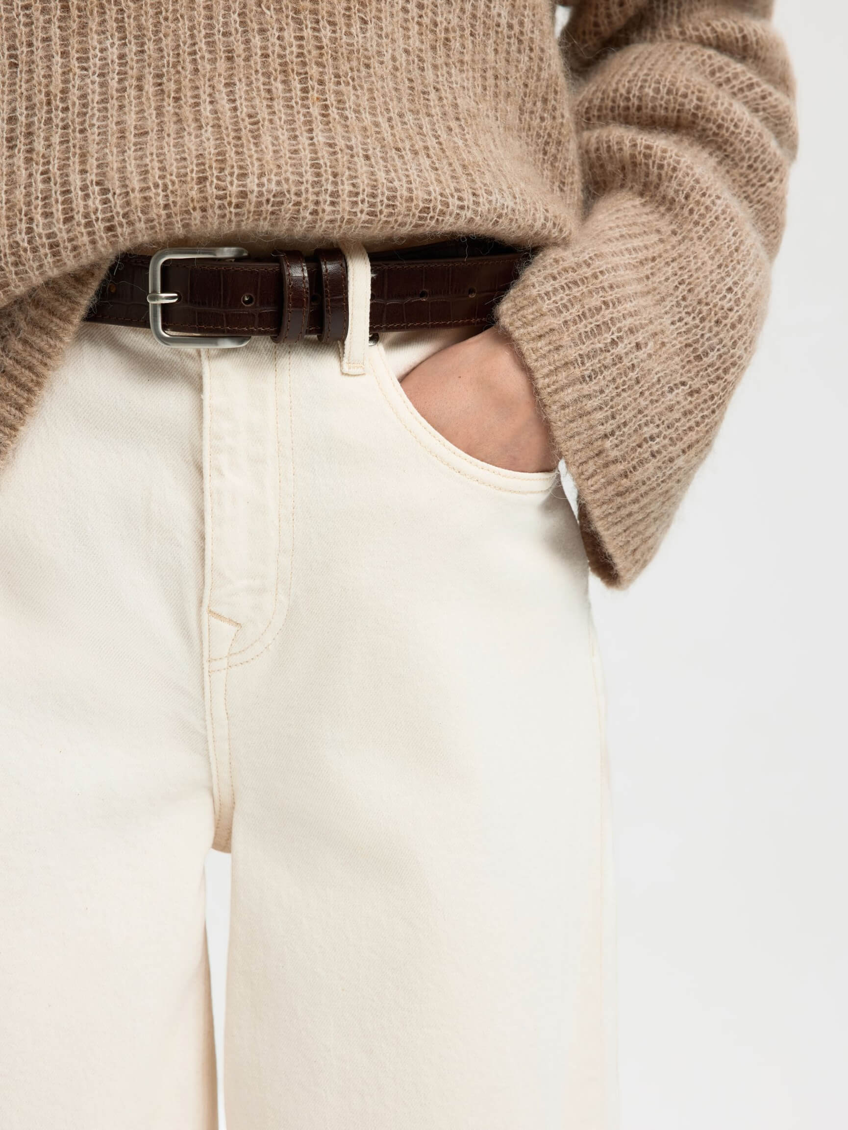 SLFbarrel Ebba HW Jeans - Egret