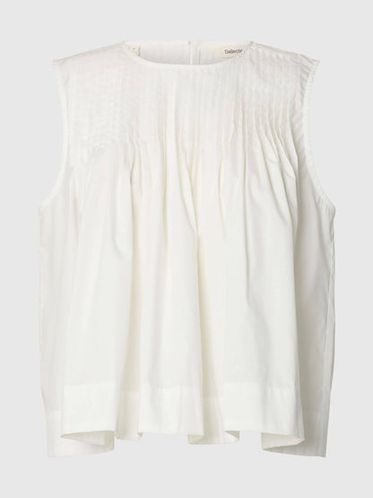 SLFsophia SL Pleated Top - Snow White