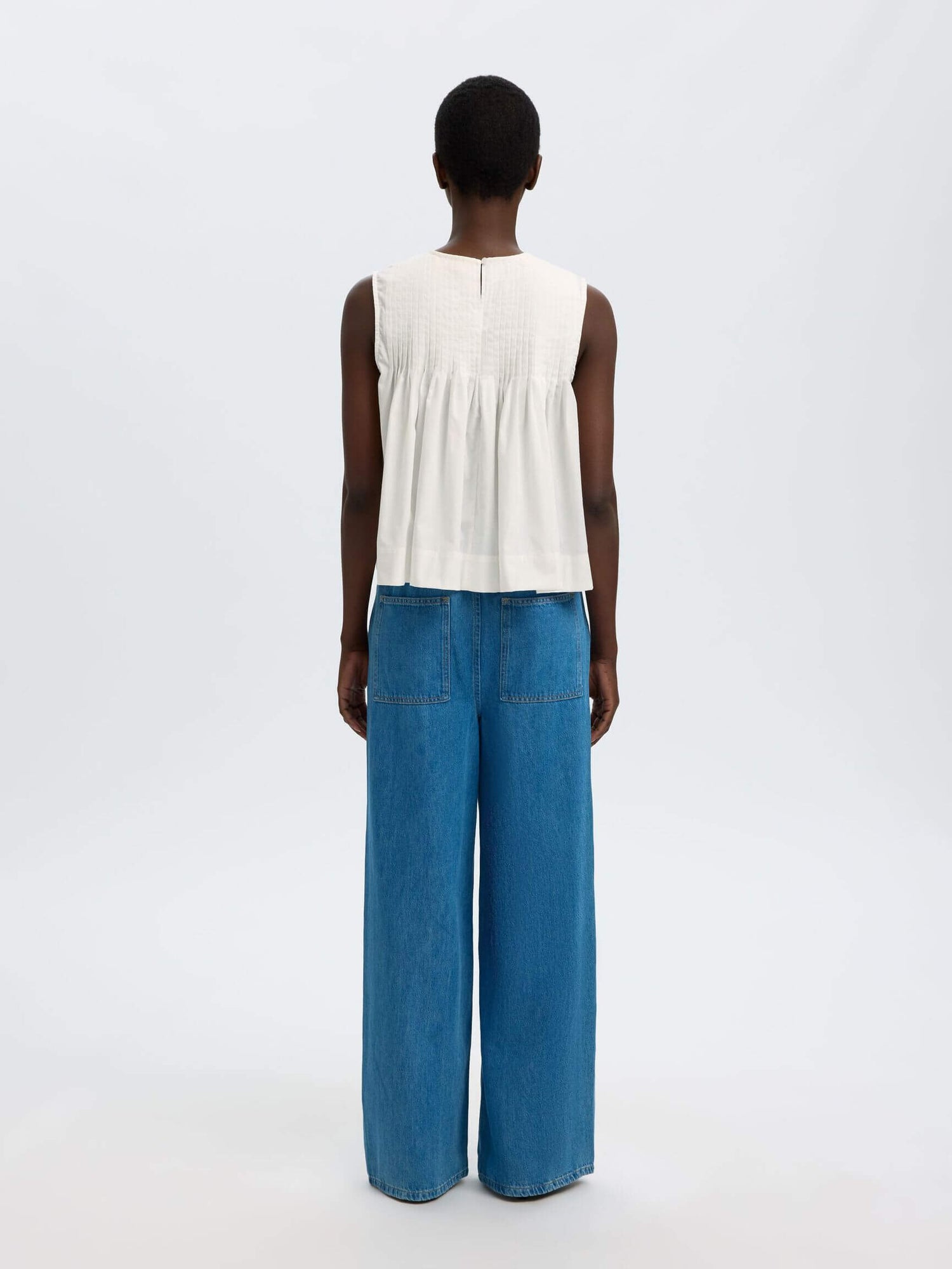 SLFsophia SL Pleated Top - Snow White