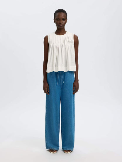 SLFsophia SL Pleated Top - Snow White