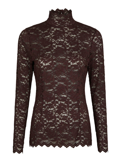 Liza Laceflower Blouse - Burgundy