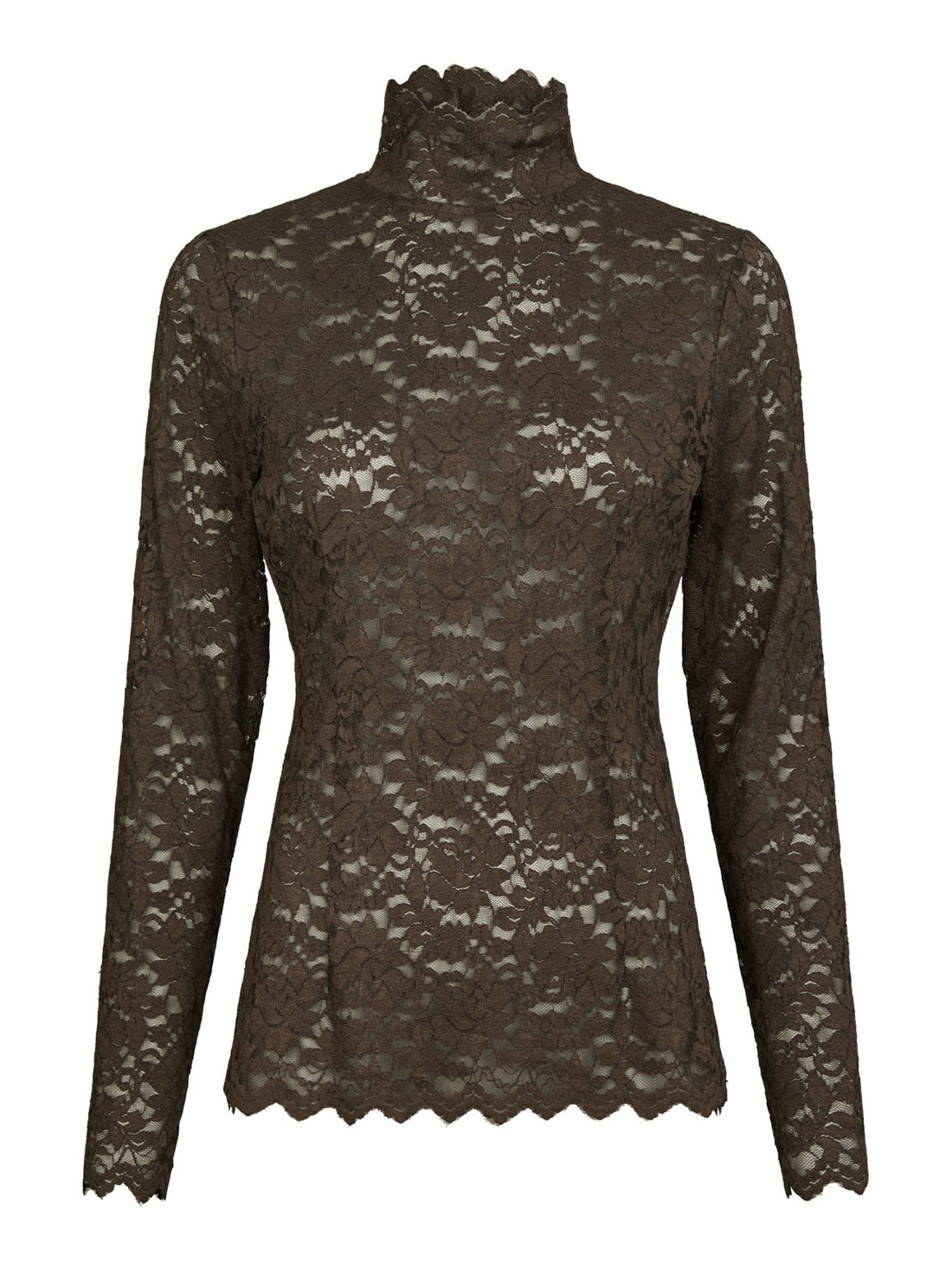 Liza Laceflower Blouse - Chocolate Brown