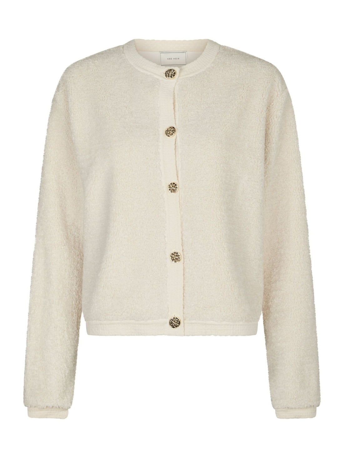 Limo Fluffy Knit Cardigan - Creme