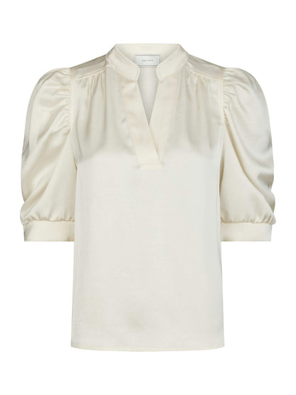 Roella Heavy Sateen Blouse - Pearl