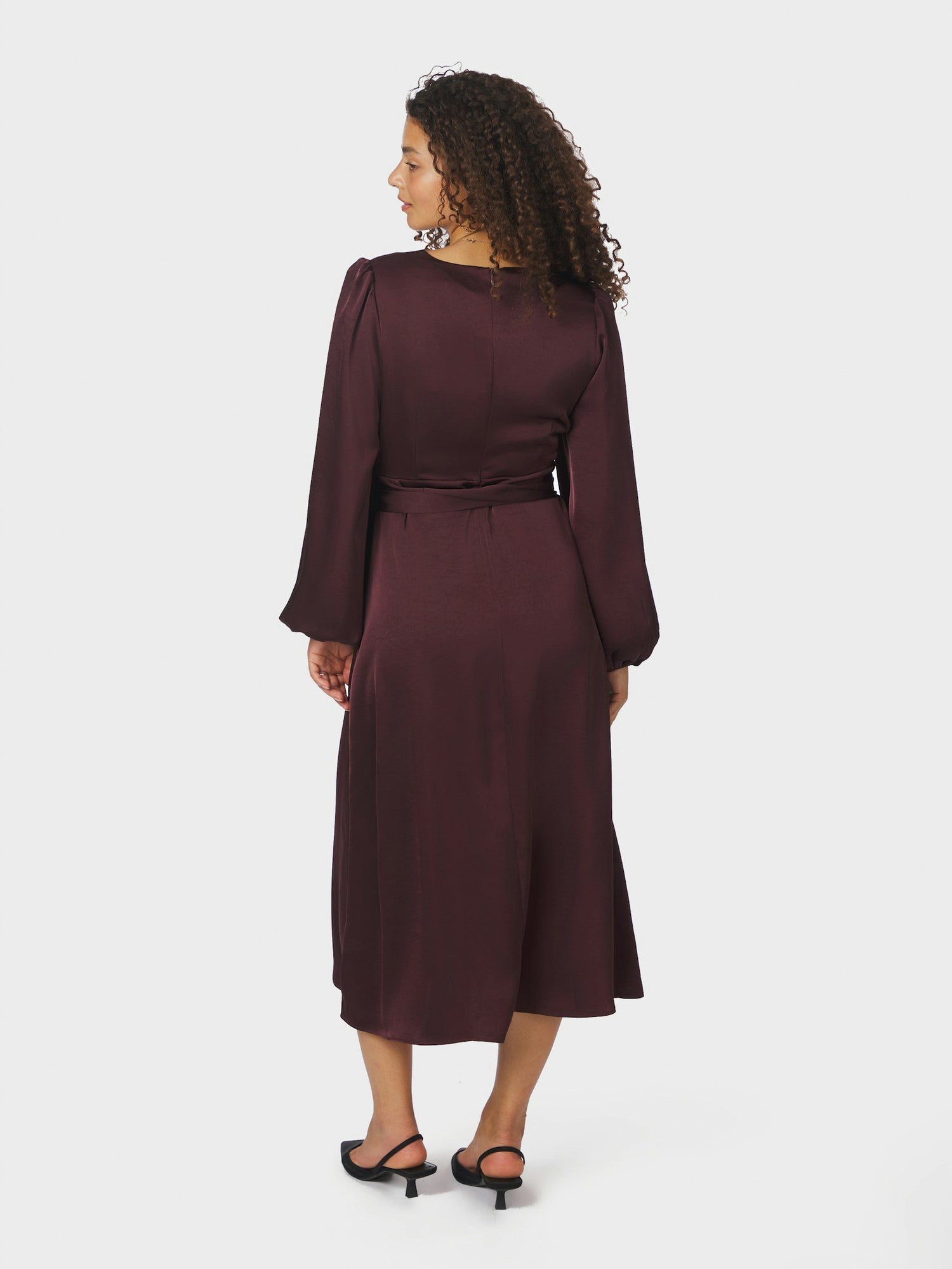 Rimini Heavy Sateen Dress - Burgundy