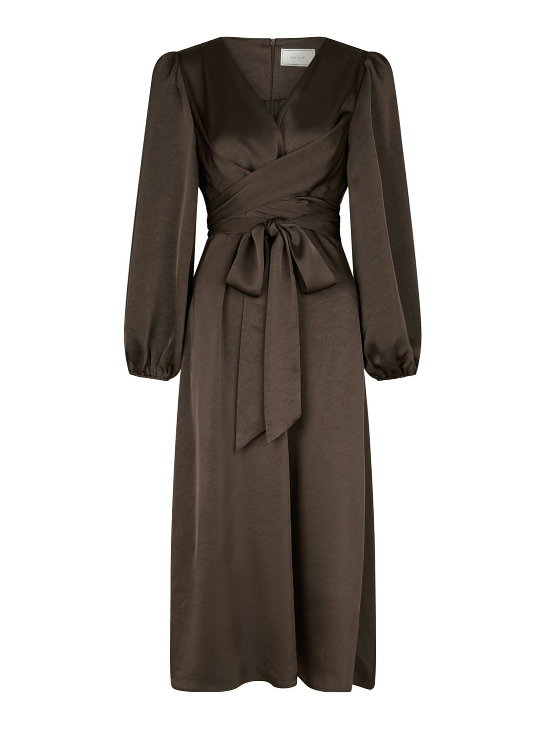 Rimini Heavy Sateen Dress - Dark Brown