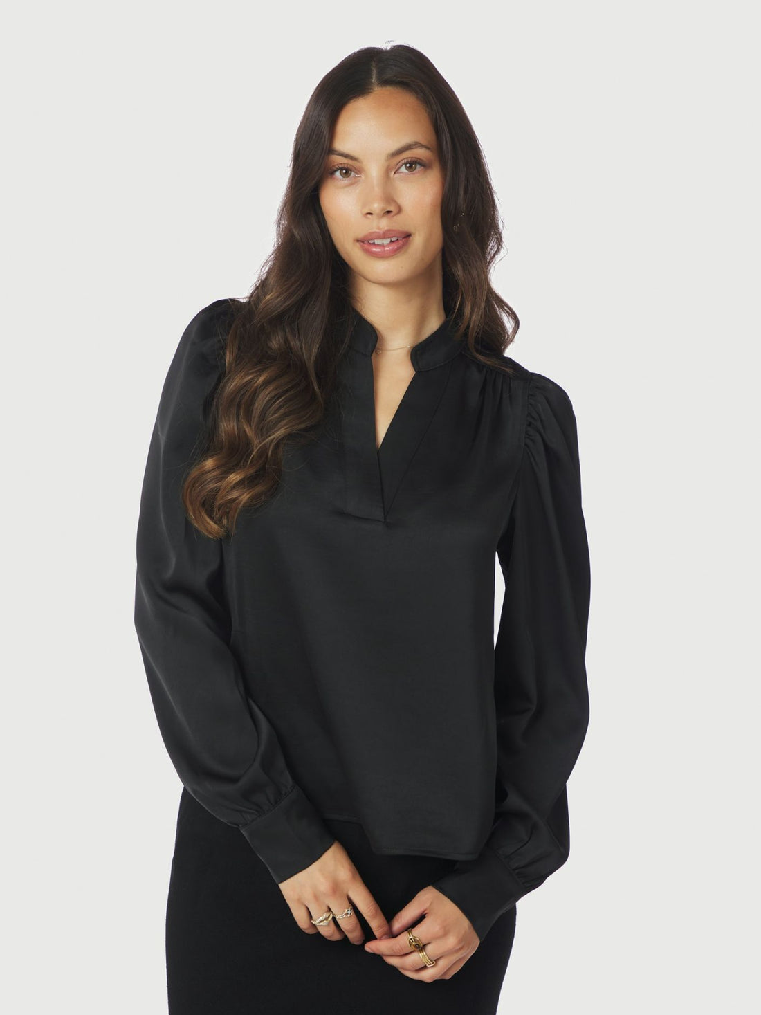 Rosslyn heavy sateen blouse - Black