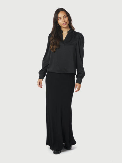 Rosslyn heavy sateen blouse - Black