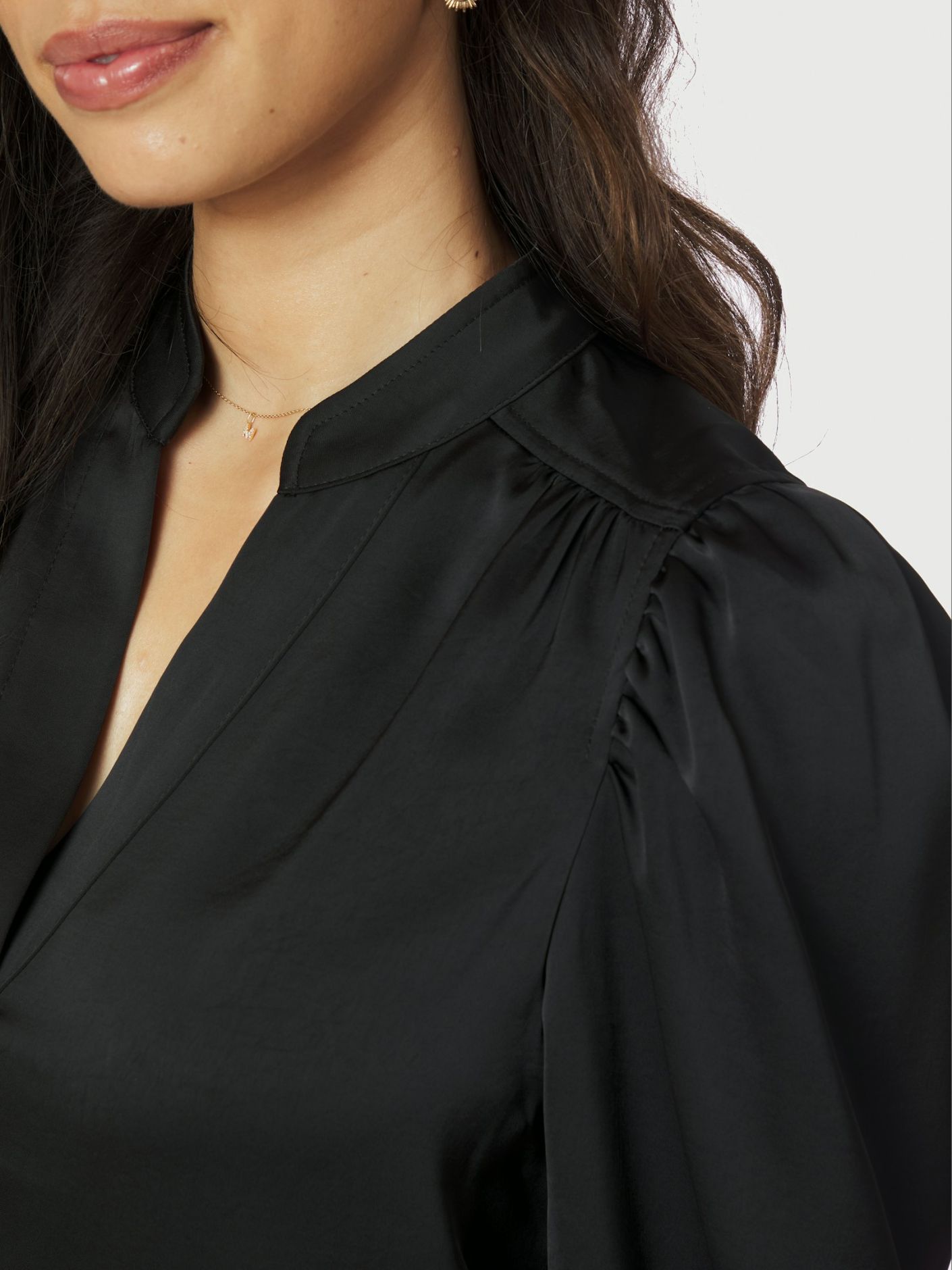 Rosslyn heavy sateen blouse - Black