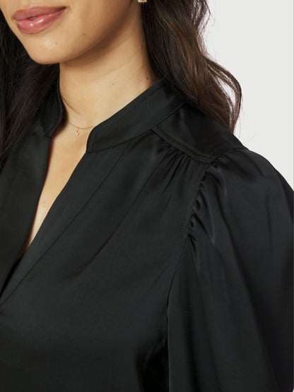 Rosslyn heavy sateen blouse - Black