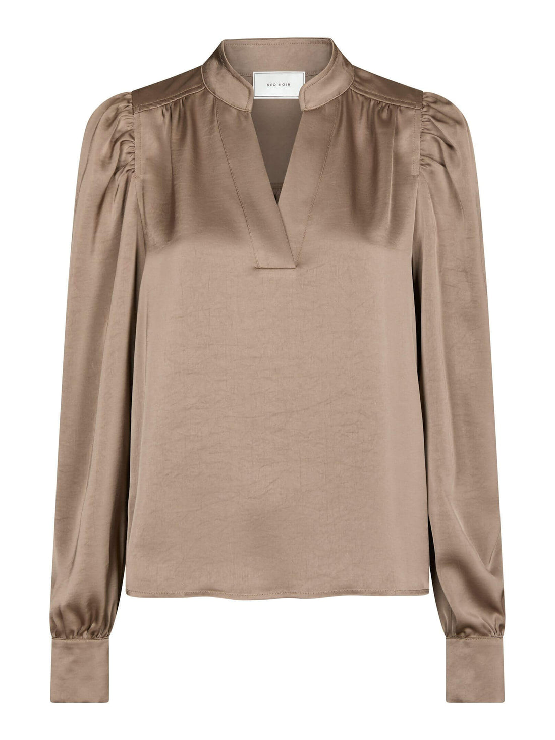 Rosslyn Heavy Sateen Blouse - Dark Taupe
