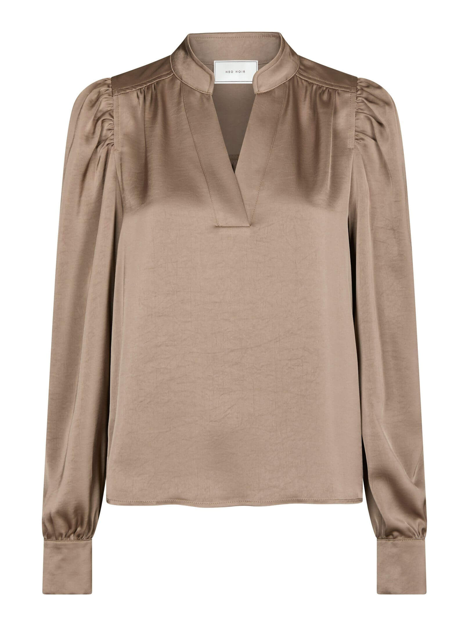 Rosslyn Heavy Sateen Blouse - Dark Taupe