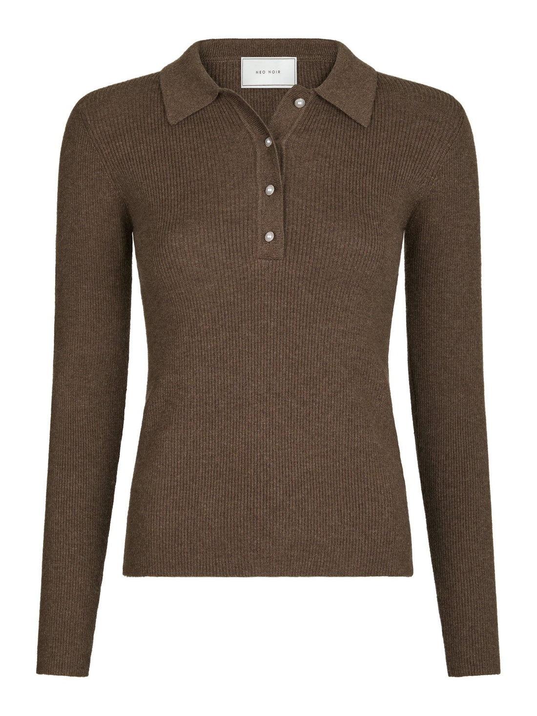 Panama Knit Blouse - Brown Melange