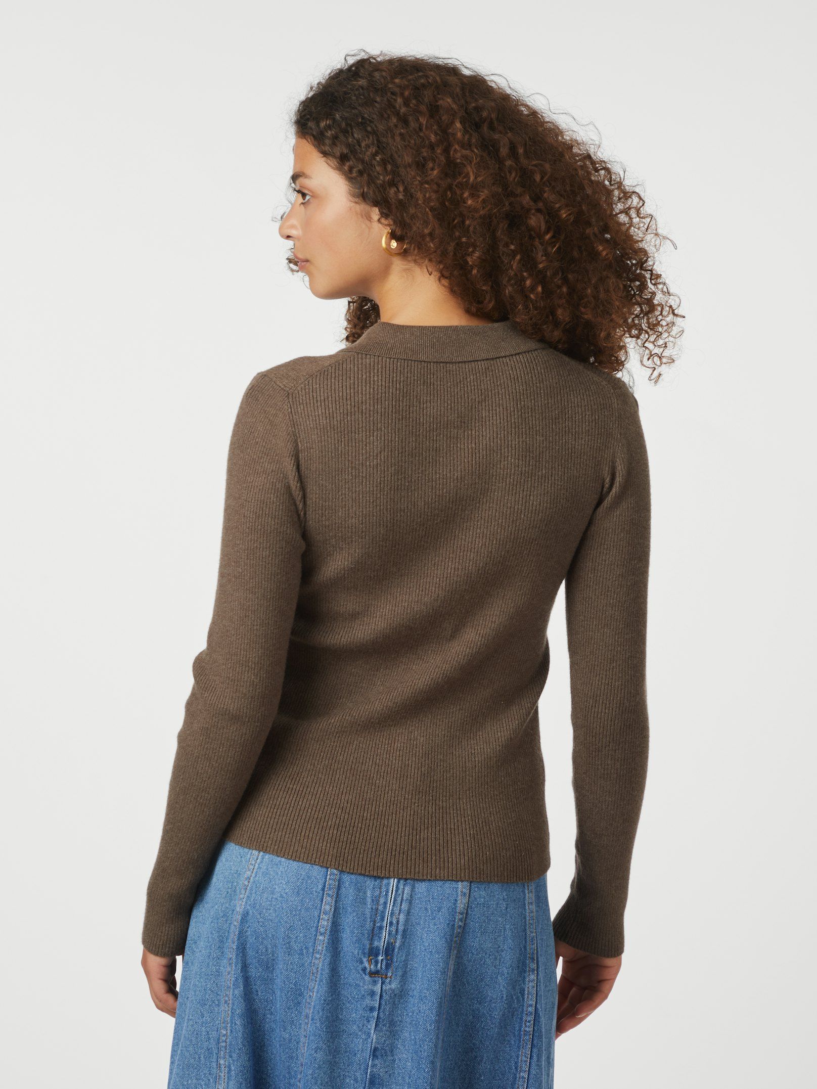 Panama Knit Blouse - Brown Melange