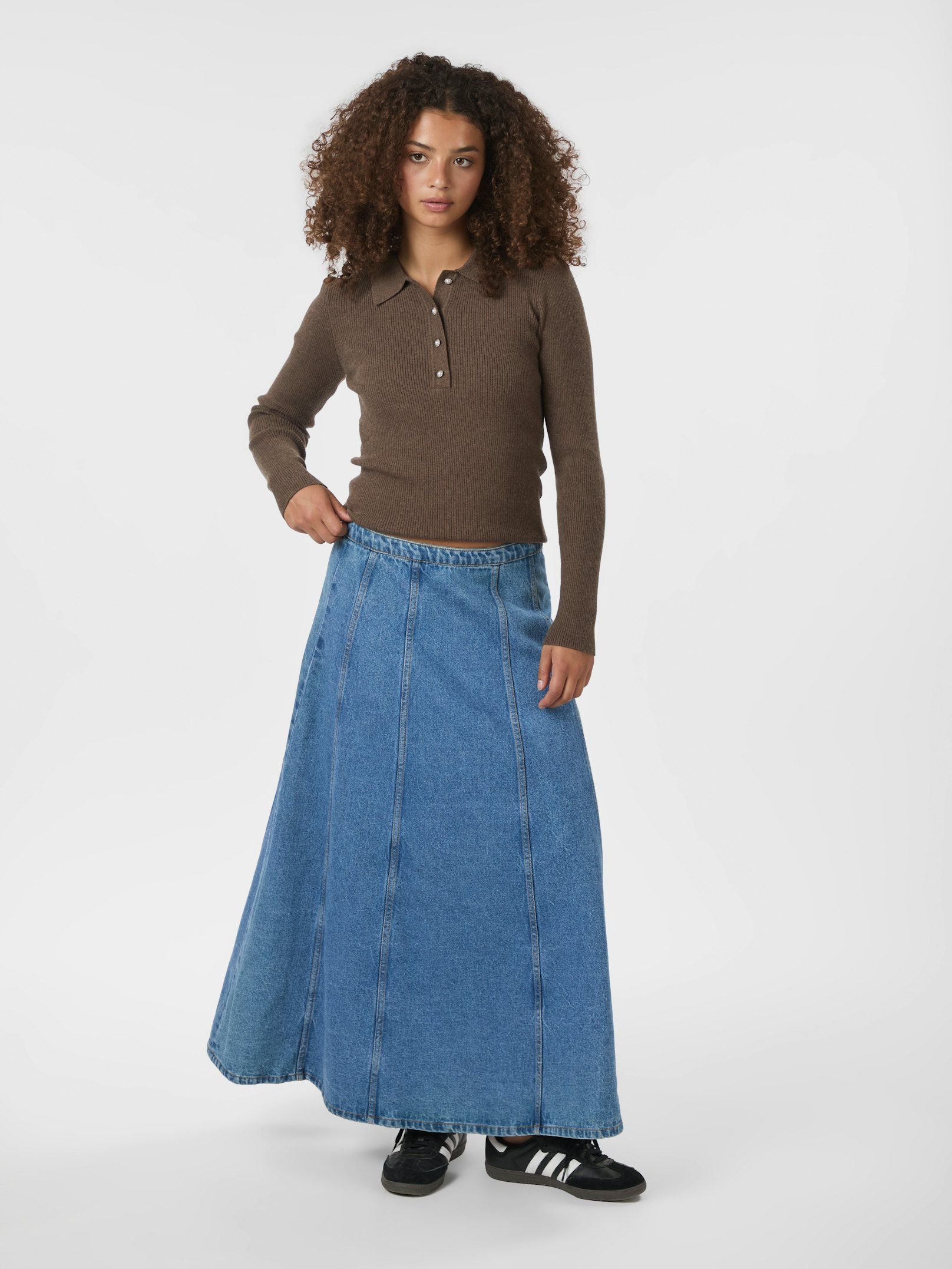 Panama Knit Blouse - Brown Melange