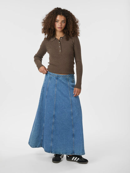 Panama Knit Blouse - Brown Melange