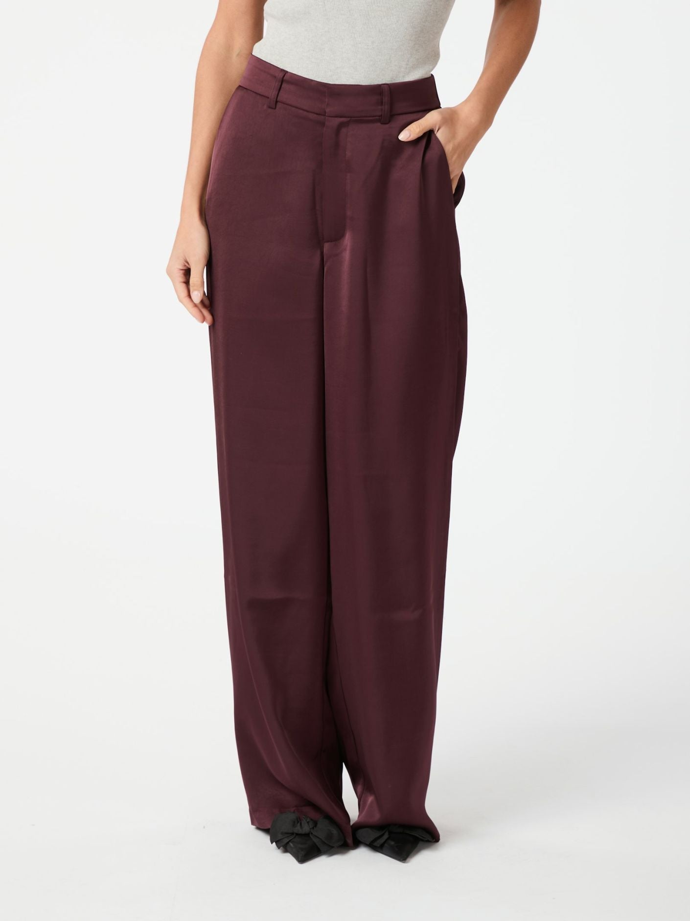 Emmet Heavy Sateen Pants - Burgundy