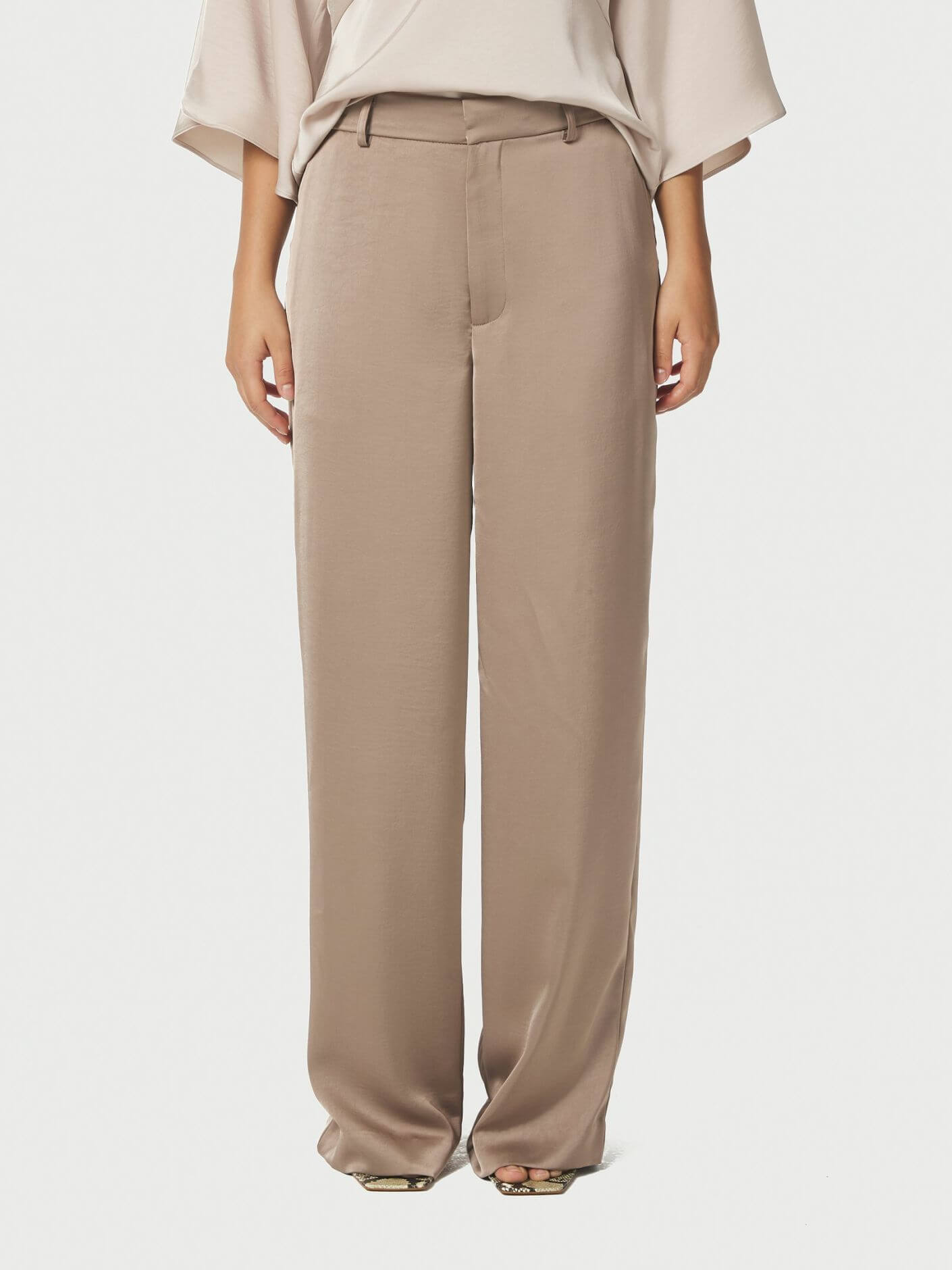Emmet Heavy Sateen Pants - Dark Taupe