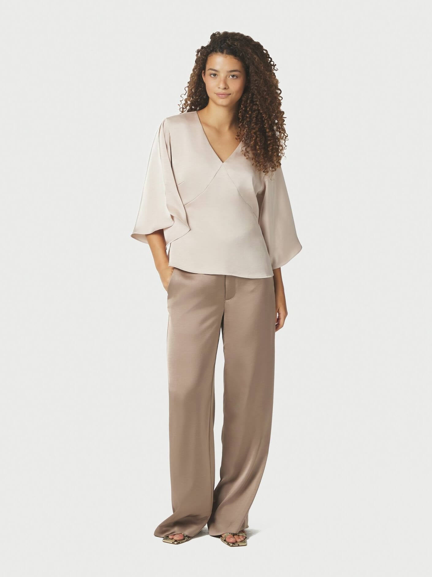 Emmet Heavy Sateen Pants - Dark Taupe