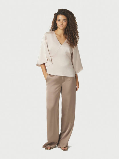 Emmet Heavy Sateen Pants - Dark Taupe