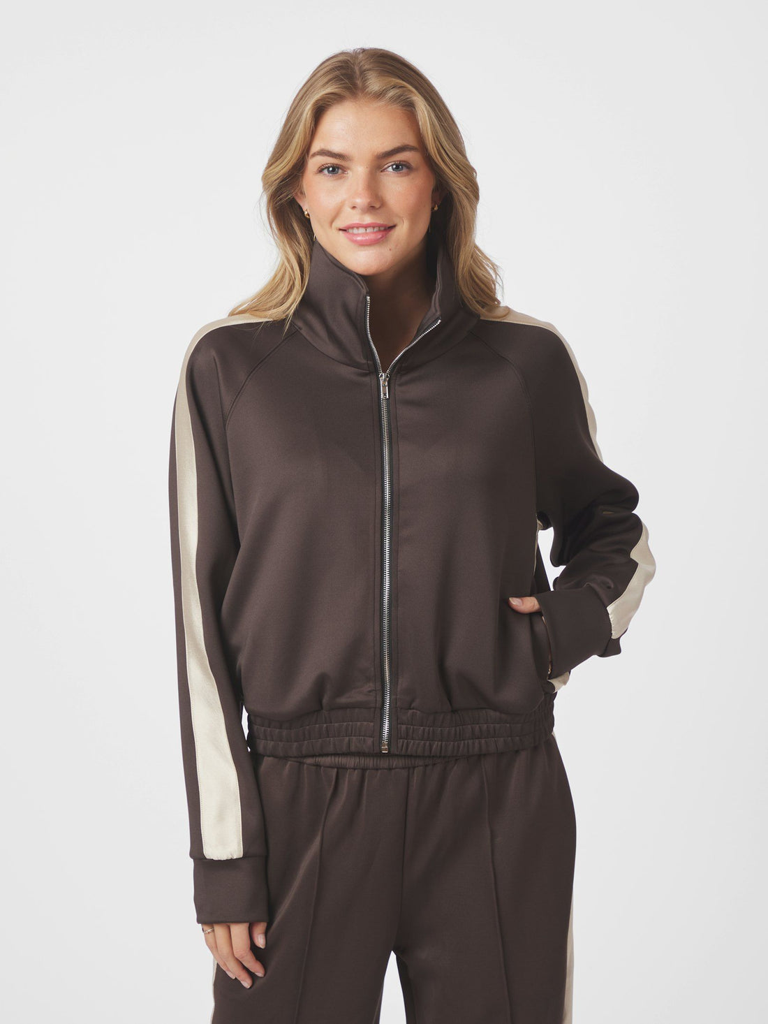 Vera track suit blouse - Dark Brown