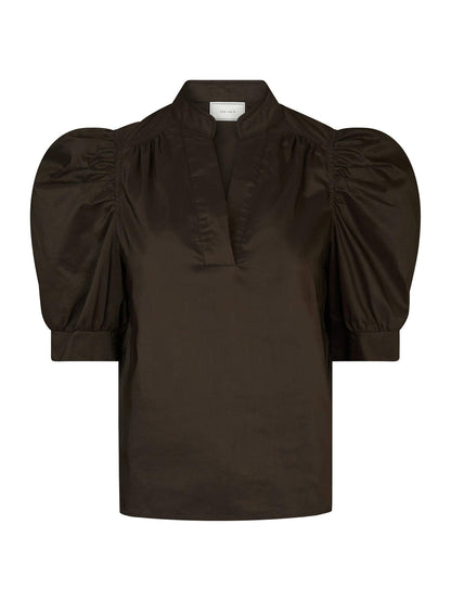 Roella Poplin Blouse - Chocolate Brown