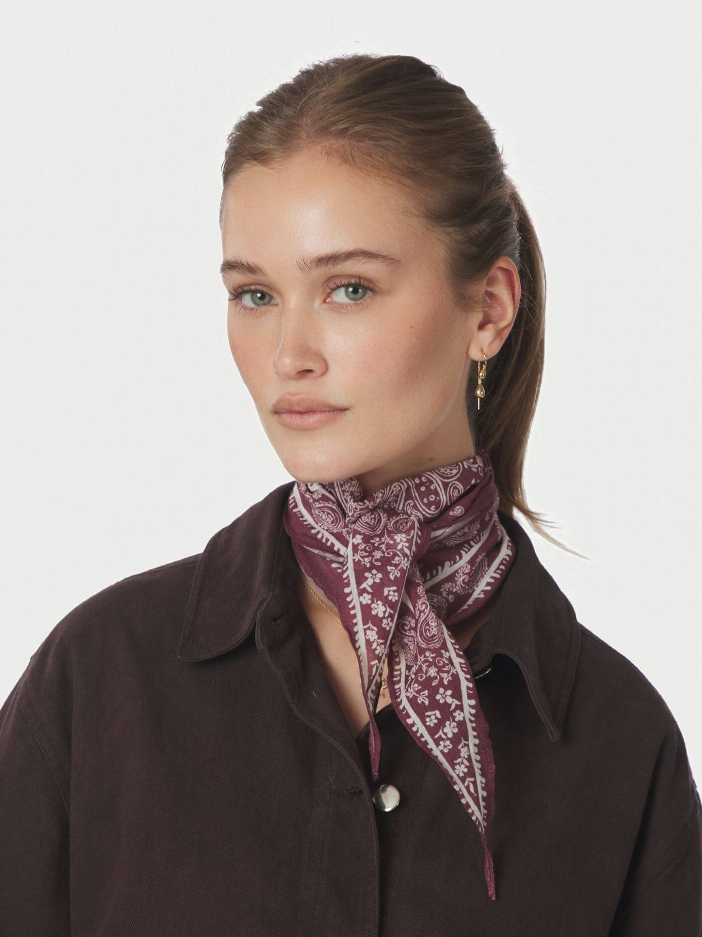 Kinessa Paisley Scarf - Dark Rose