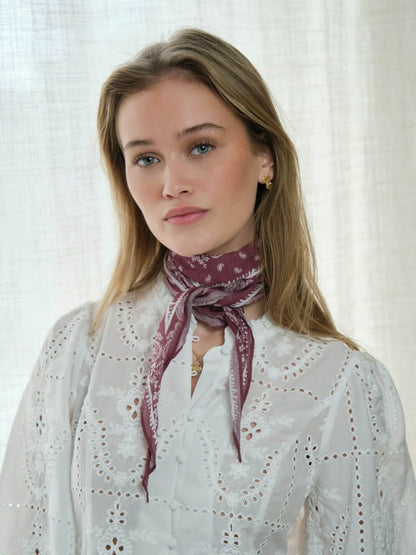 Kinessa Paisley Scarf - Dark Rose