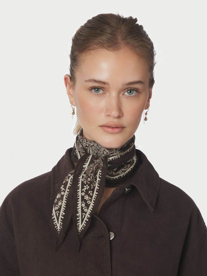 Kinessa Paisley Scarf - Dark Brown