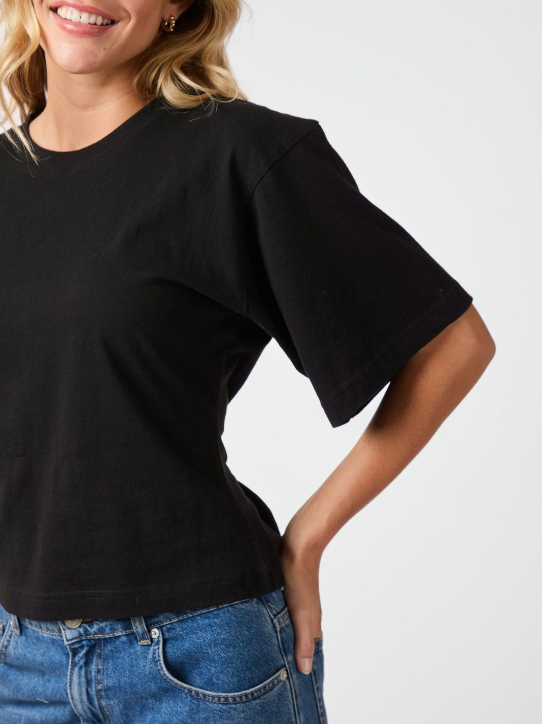 Asha Boxy Tee - Black