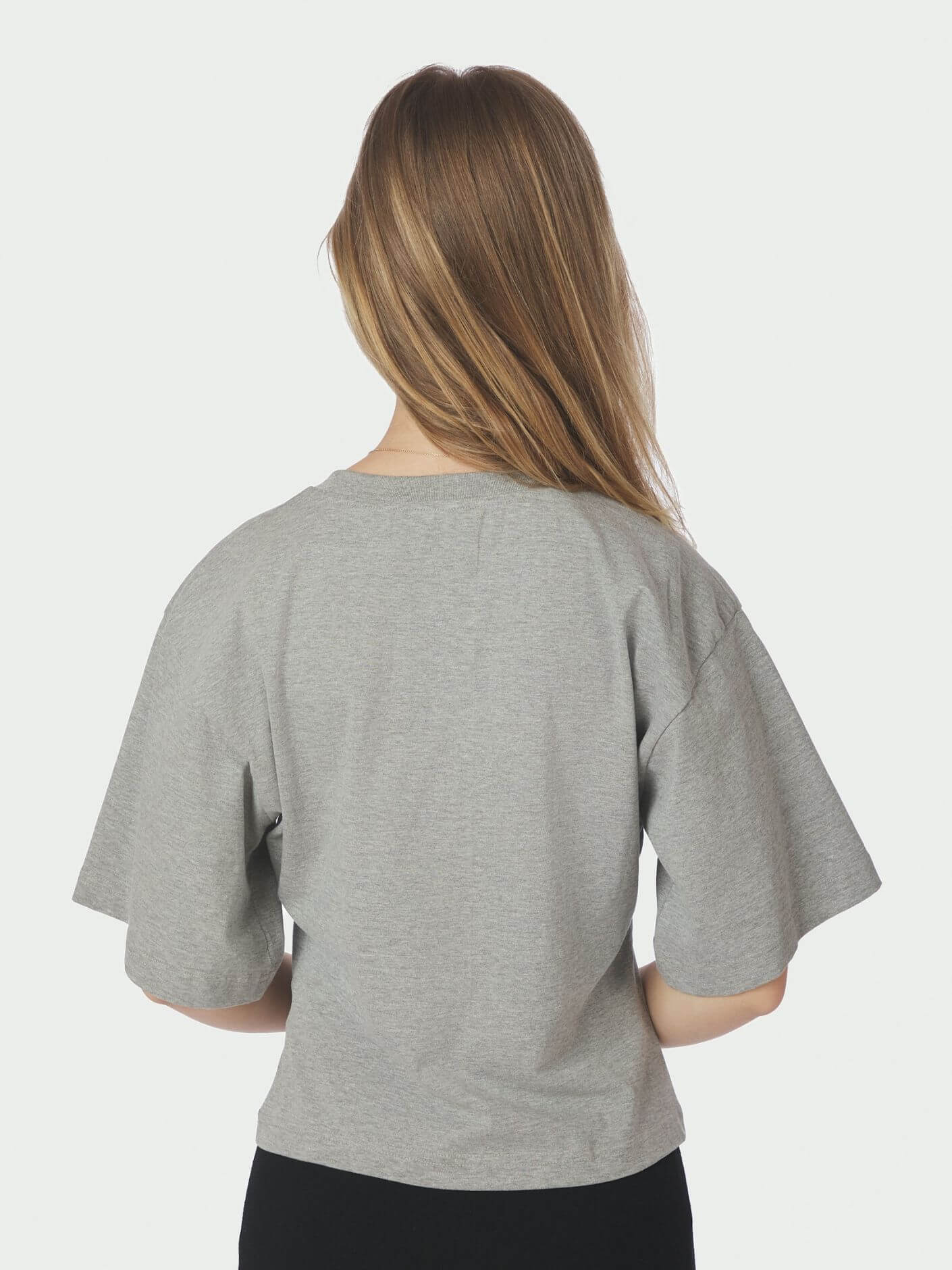 Asha Boxy Tee - Grey Melange