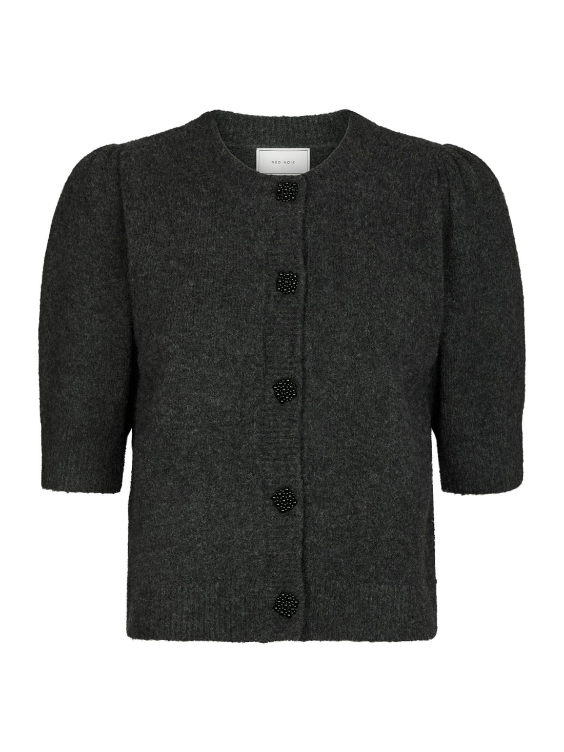 Trudy Deco Knit Cardigan - Antracit Melange