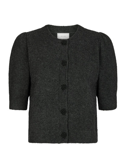 Trudy Deco Knit Cardigan - Antracit Melange