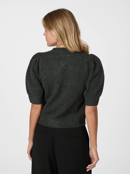 Trudy Deco Knit Cardigan - Antracit Melange