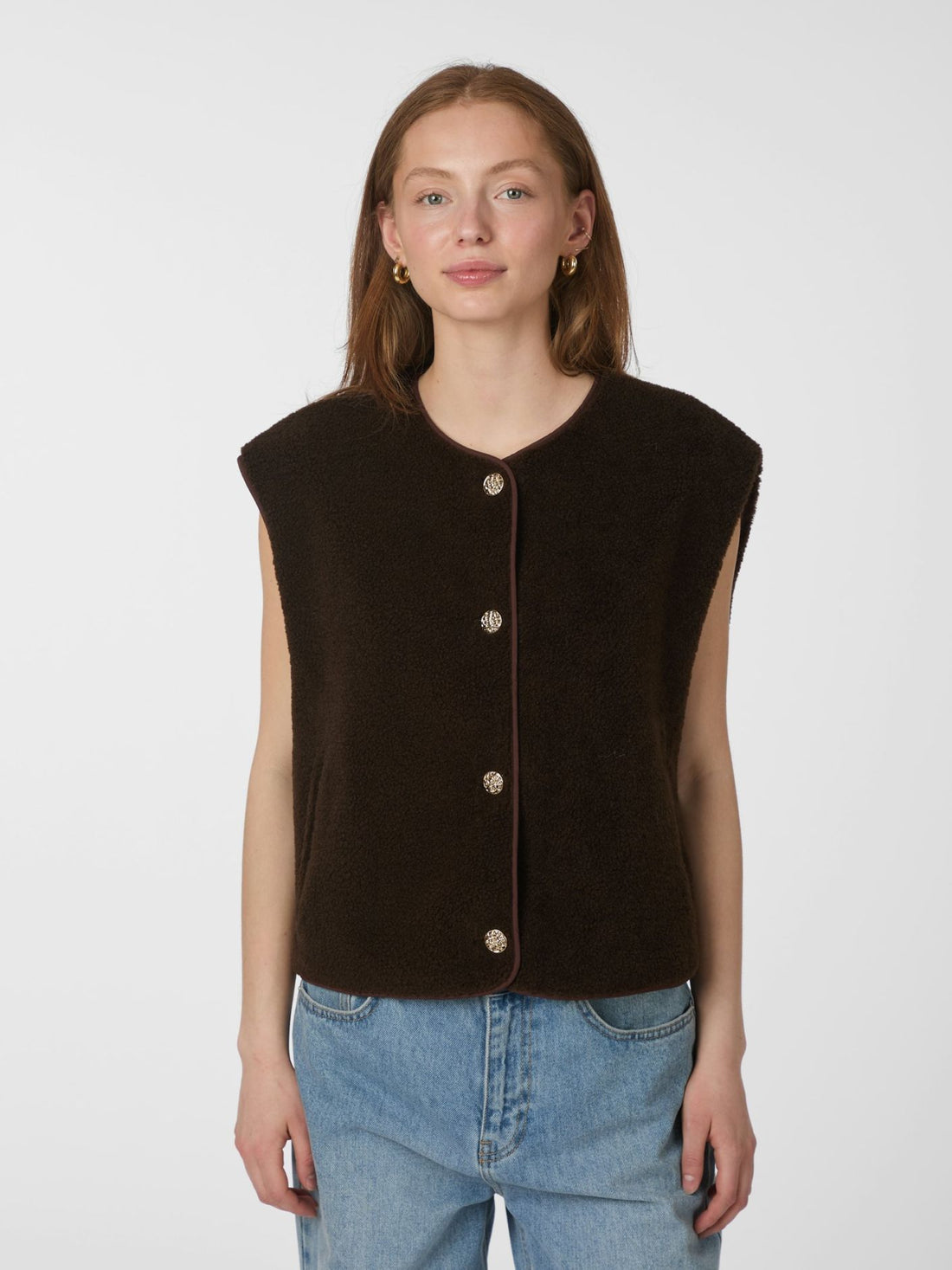 Mariko Teddy Vest - Dark Brown