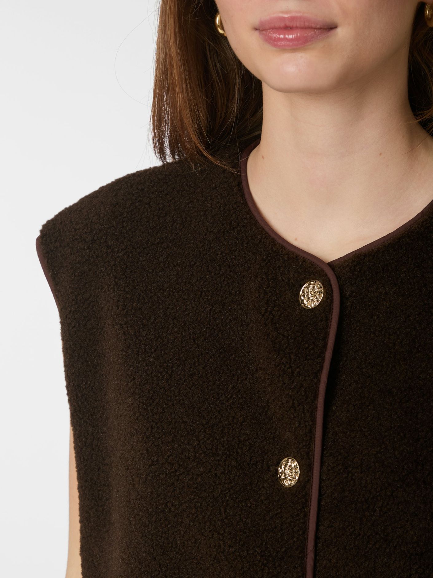 Mariko Teddy Vest - Dark Brown