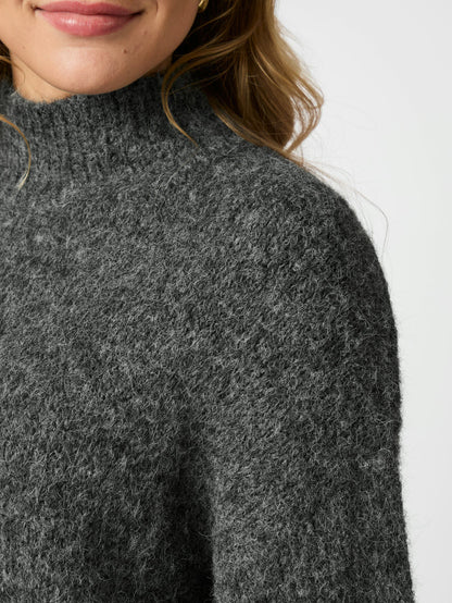 Paulina Fluffy Knit Blouse - Antracit