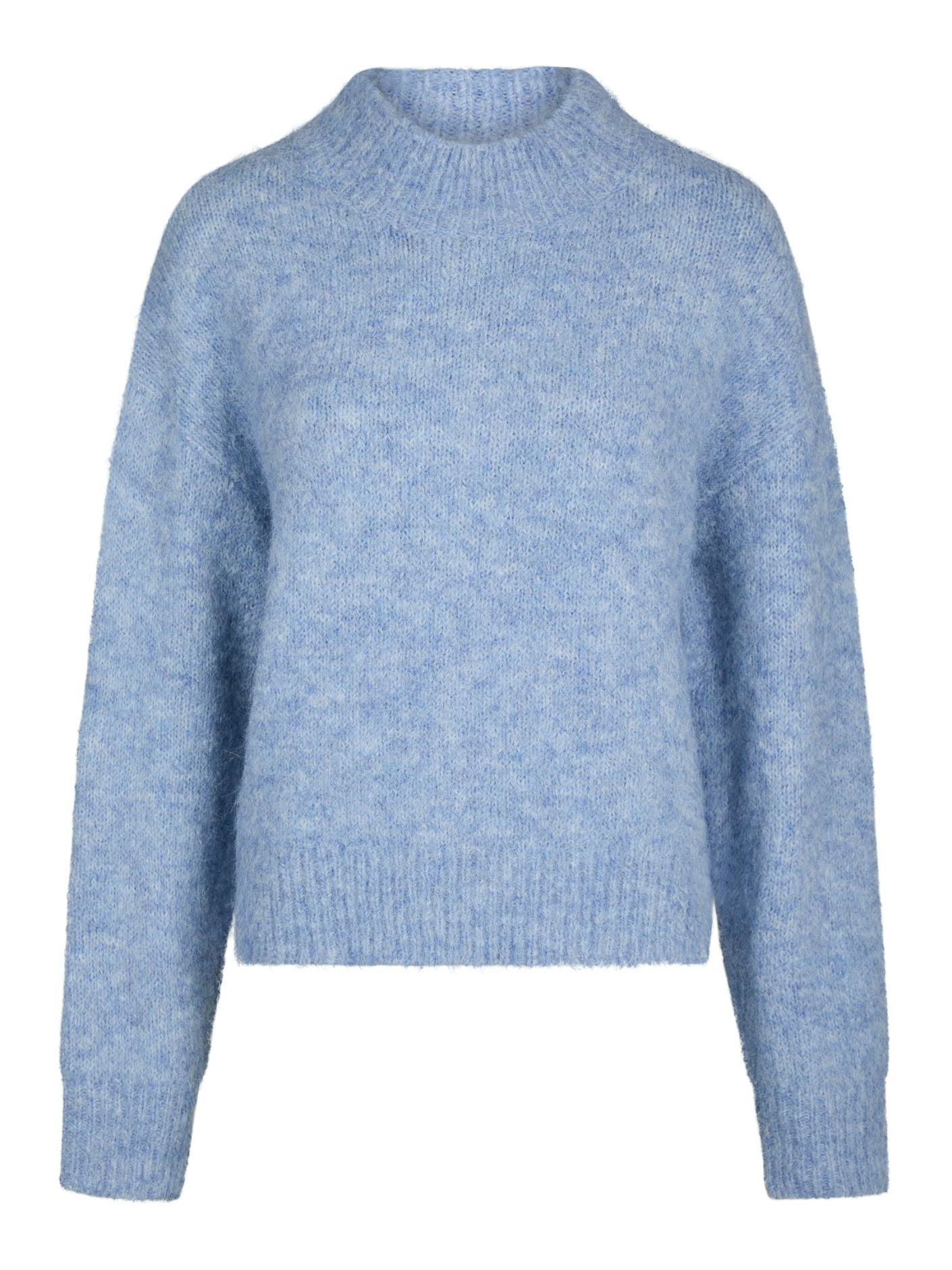 Paulina Fluffy Knit Blouse - Dusty Blue