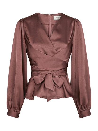 Rista Heavy Sateen Blouse - Dark Rose