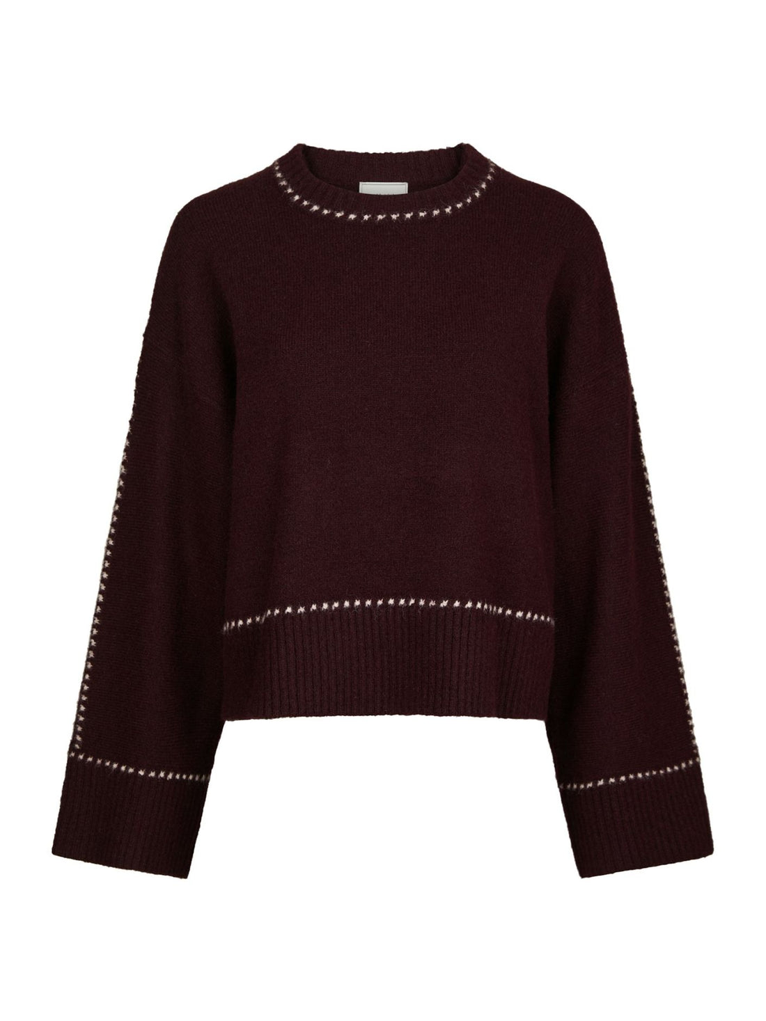 Roeme Knit Stitch Blouse - Wine