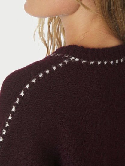 Roeme Knit Stitch Blouse - Wine