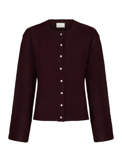 Mixie Knit Cardigan - Wine