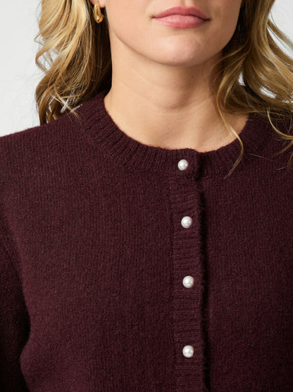 Mixie Knit Cardigan - Wine