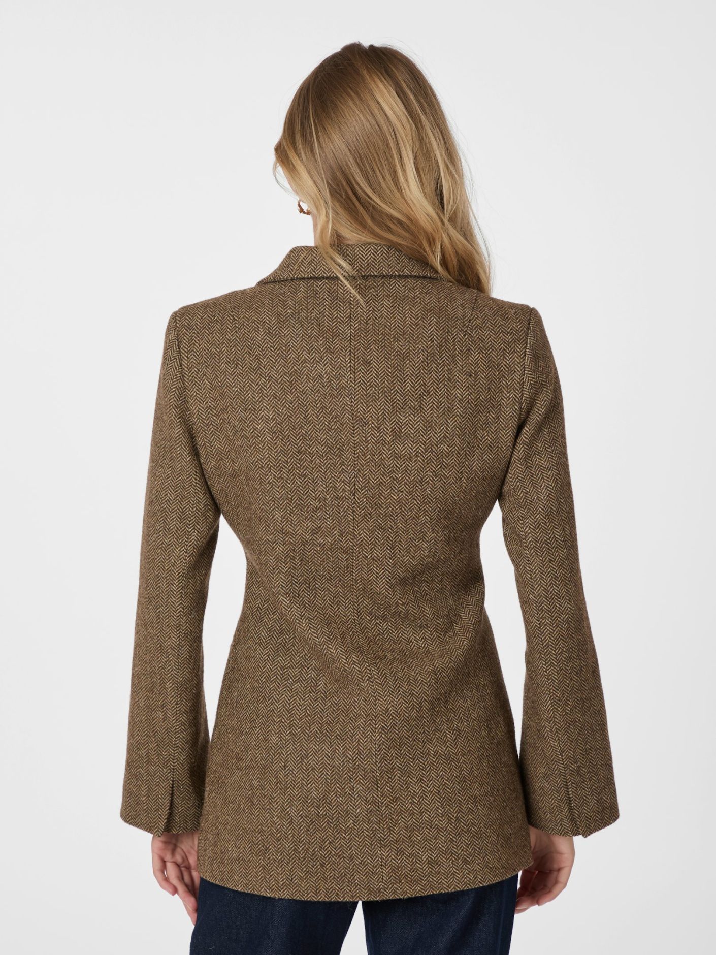 Bowie Herringbone Blazer - Brown