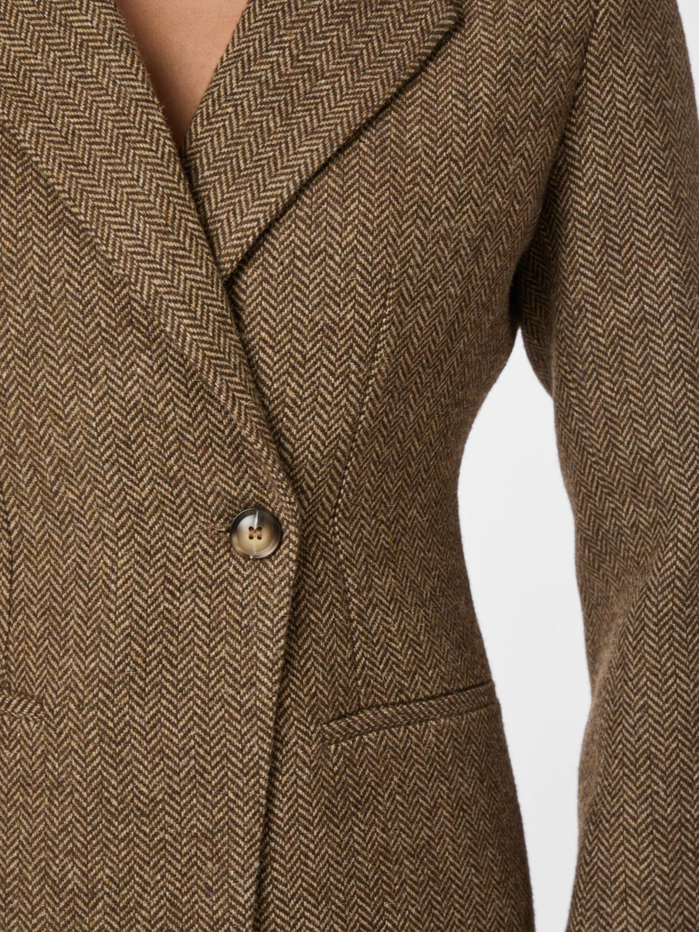 Bowie Herringbone Blazer - Brown