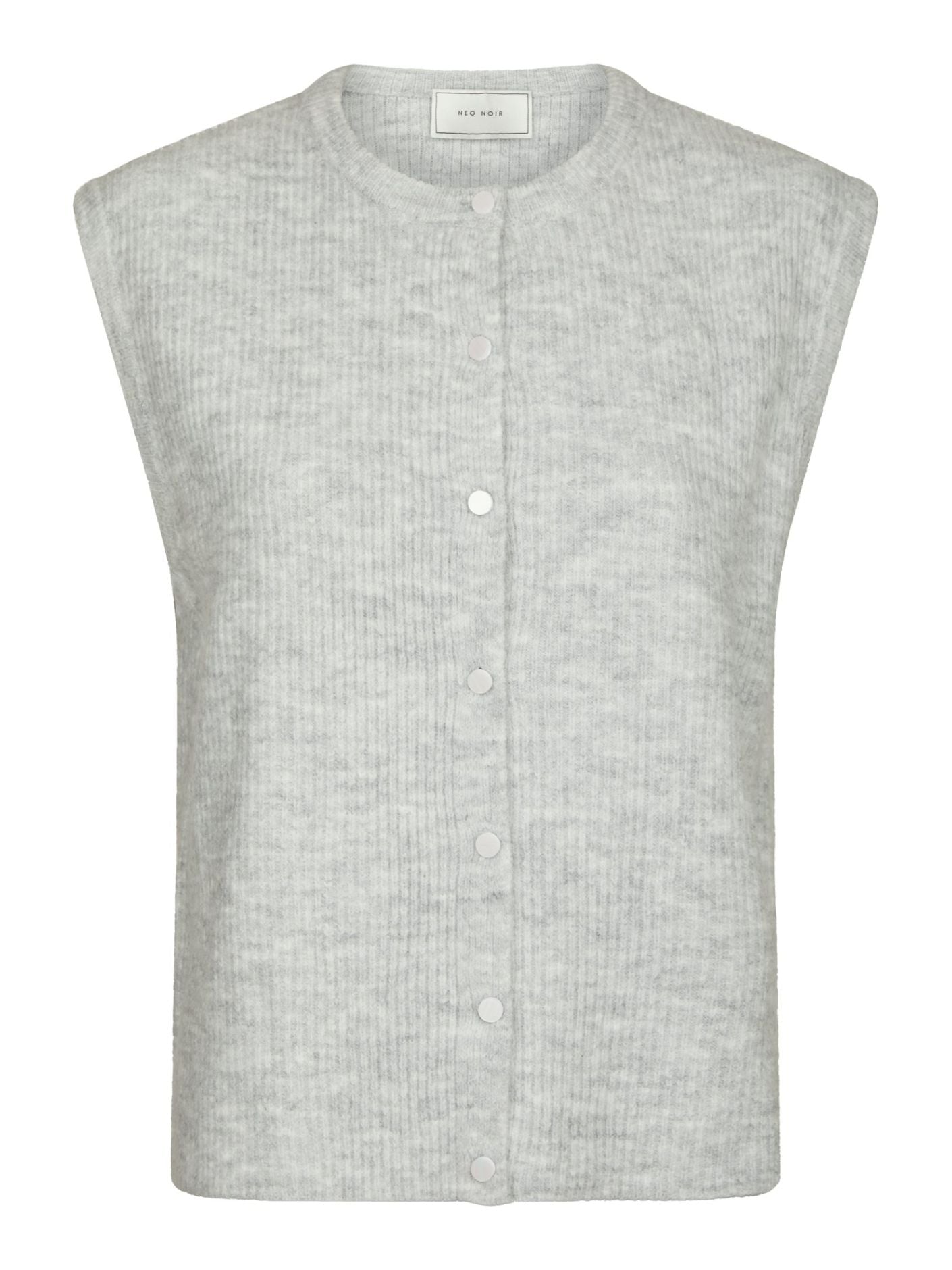 Everest Knit Vest - Light Grey Melange