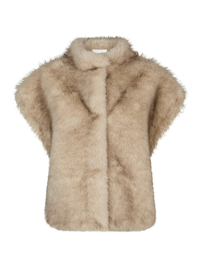 Kevini Faux Fur Vest - Beige