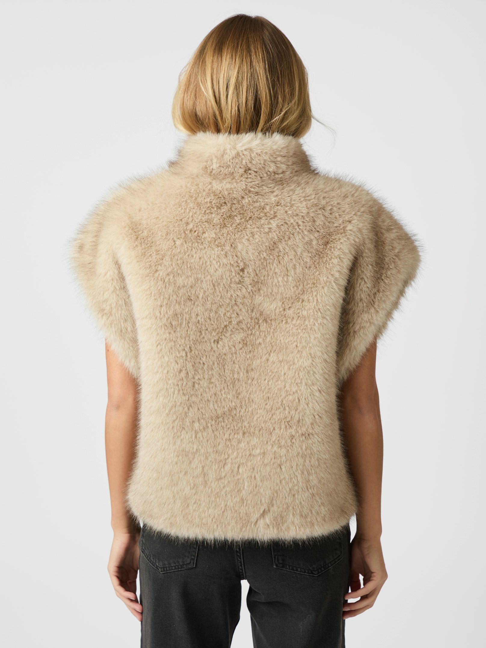 Kevini Faux Fur Vest - Beige