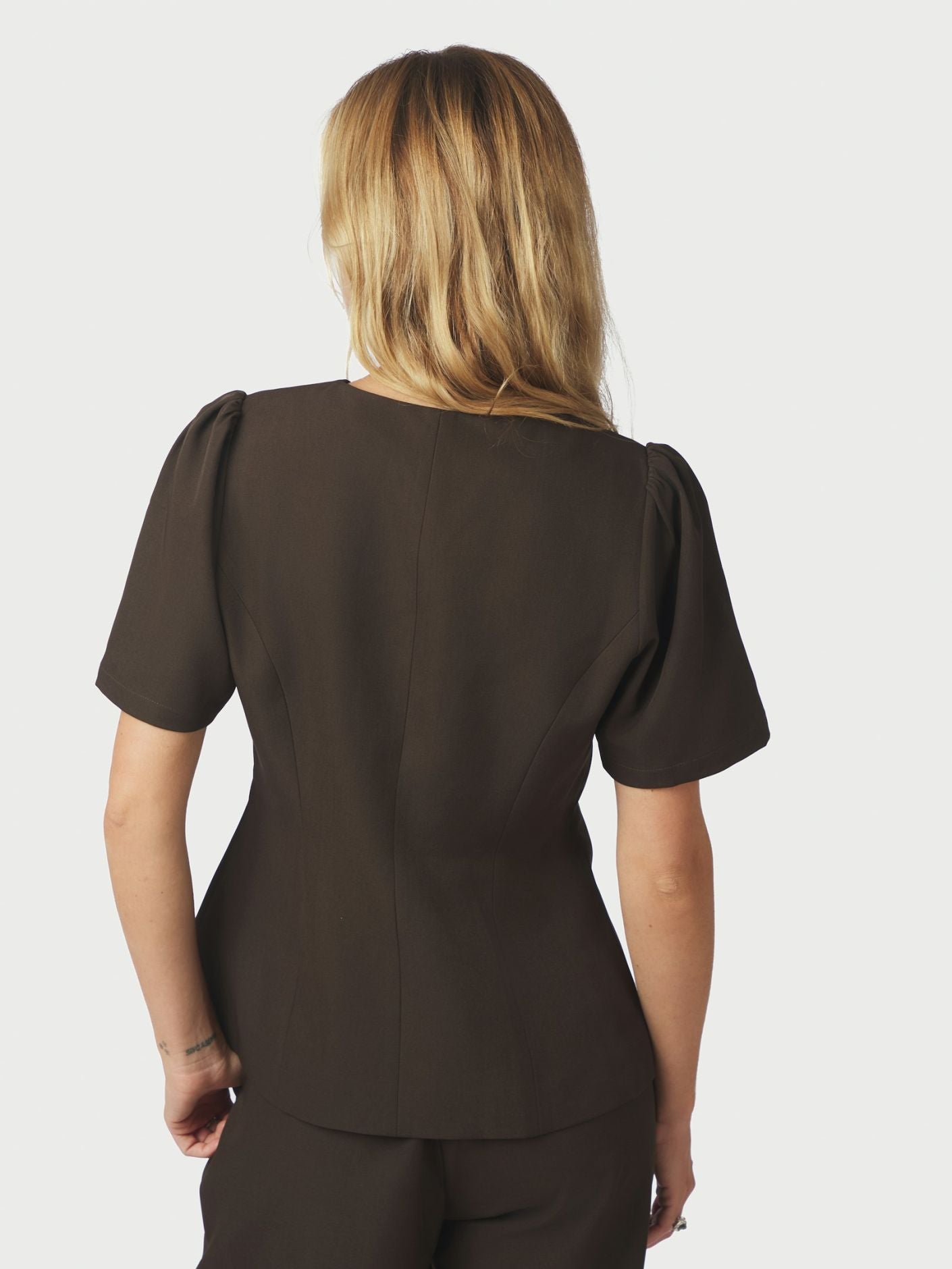 Jules Structure Blouse - Dark Brown