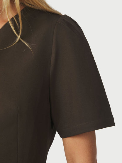 Jules Structure Blouse - Dark Brown